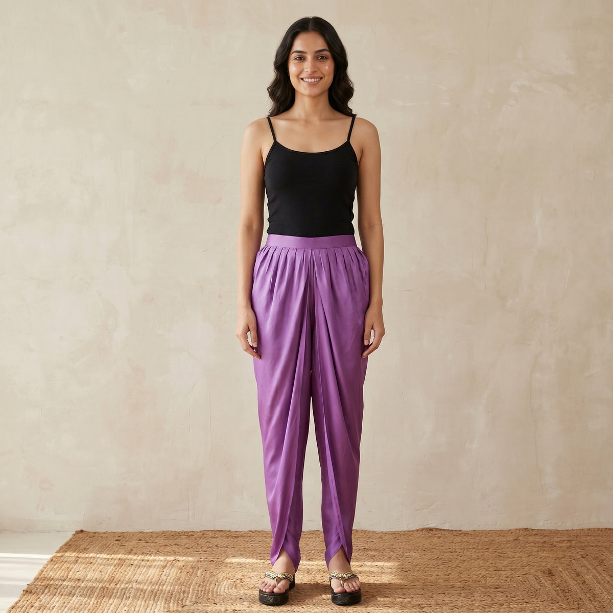 Violet Pants for Women – Nylon Satin | First Resort by Ramola Bachchan