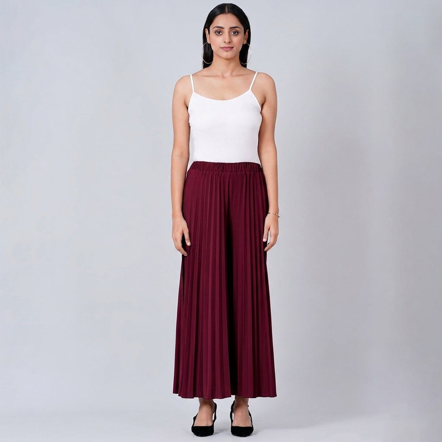 Red Rose Pants for Women – Viscose Lycra – Model View | First Resort by Ramola Bachchan
