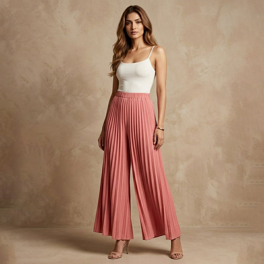 Salmon Pink Pants for Women – Viscose Lycra | First Resort by Ramola Bachchan