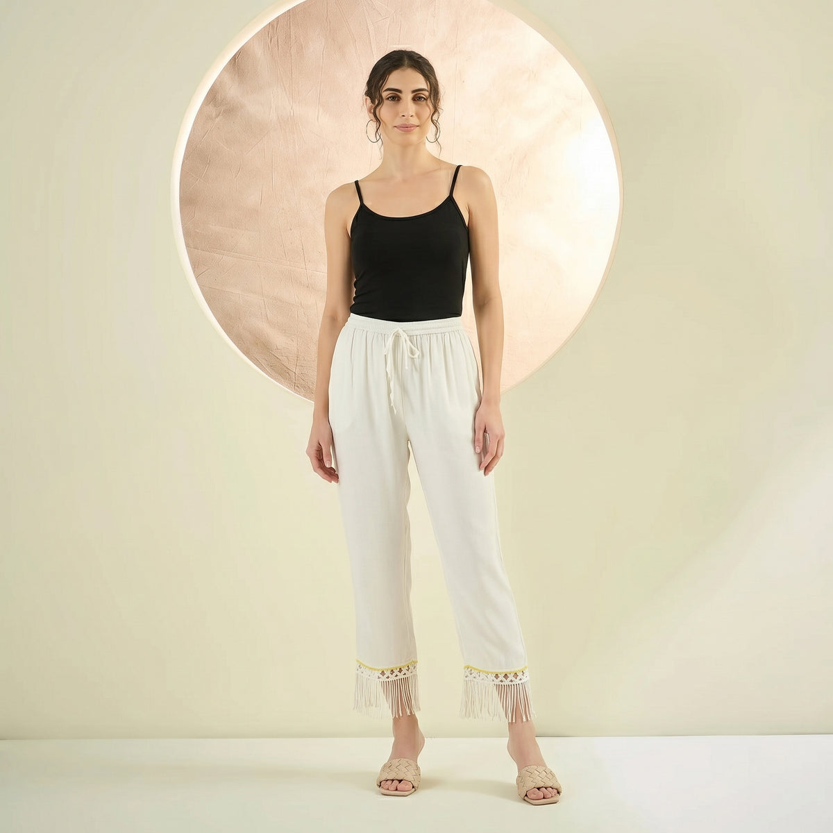 White Pants for Women – Rayon Flax | First Resort by Ramola Bachchan