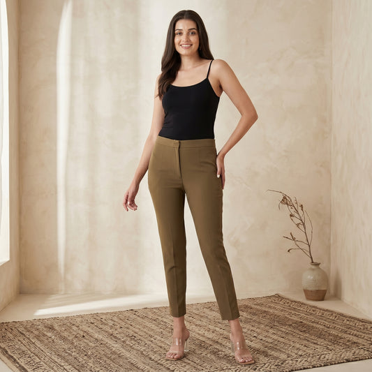 Beige Pants for Women – Glace Cotton | First Resort by Ramola Bachchan