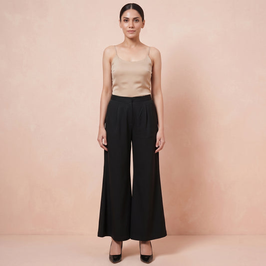 Black Pants for Women – Banana Crepe | First Resort by Ramola Bachchan