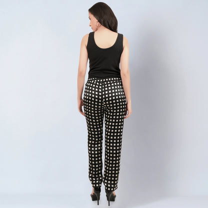 Ivory and Black Box Pants