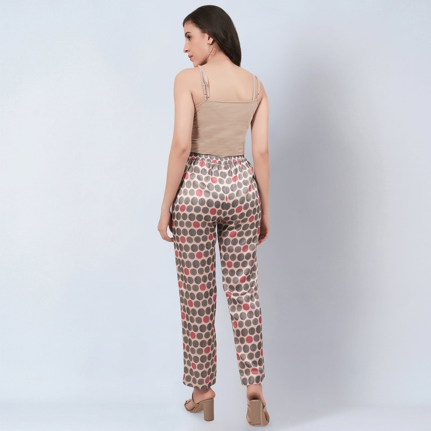 Grey and Pink Polka Dot Pants