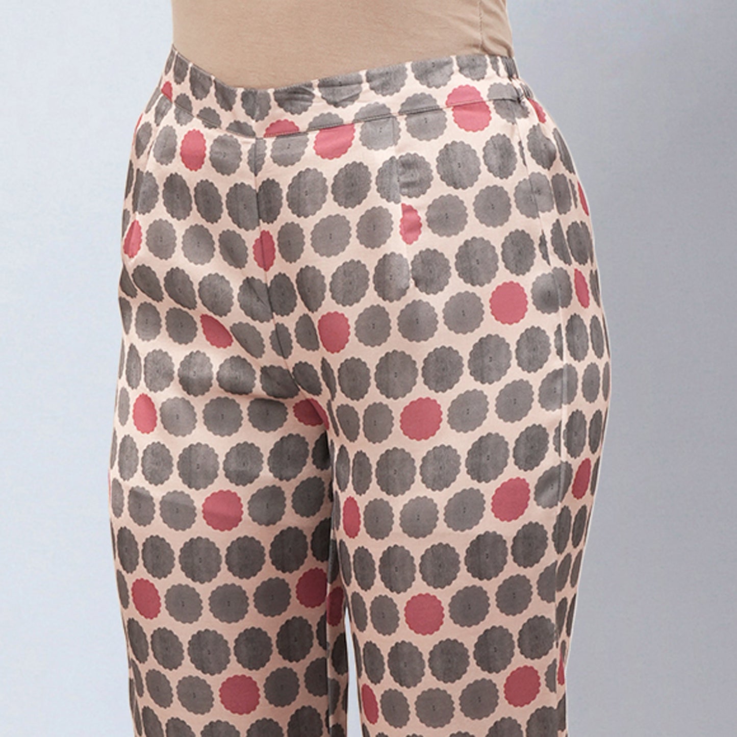 Grey and Pink Polka Dot Pants