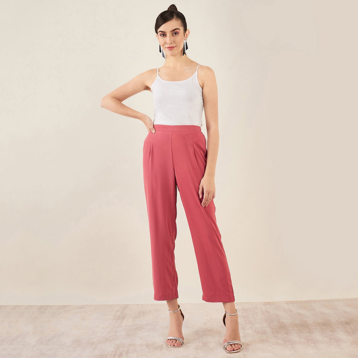 Rouge Red Straight Pants