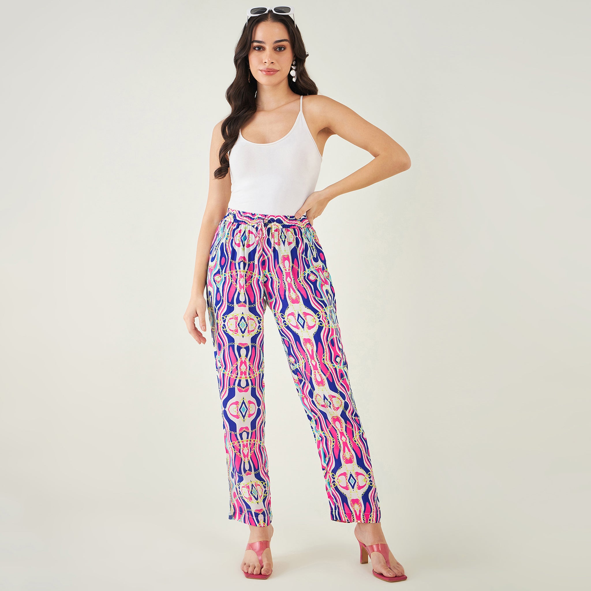 Space Print High Waisted Flare Pants | Nasty Gal