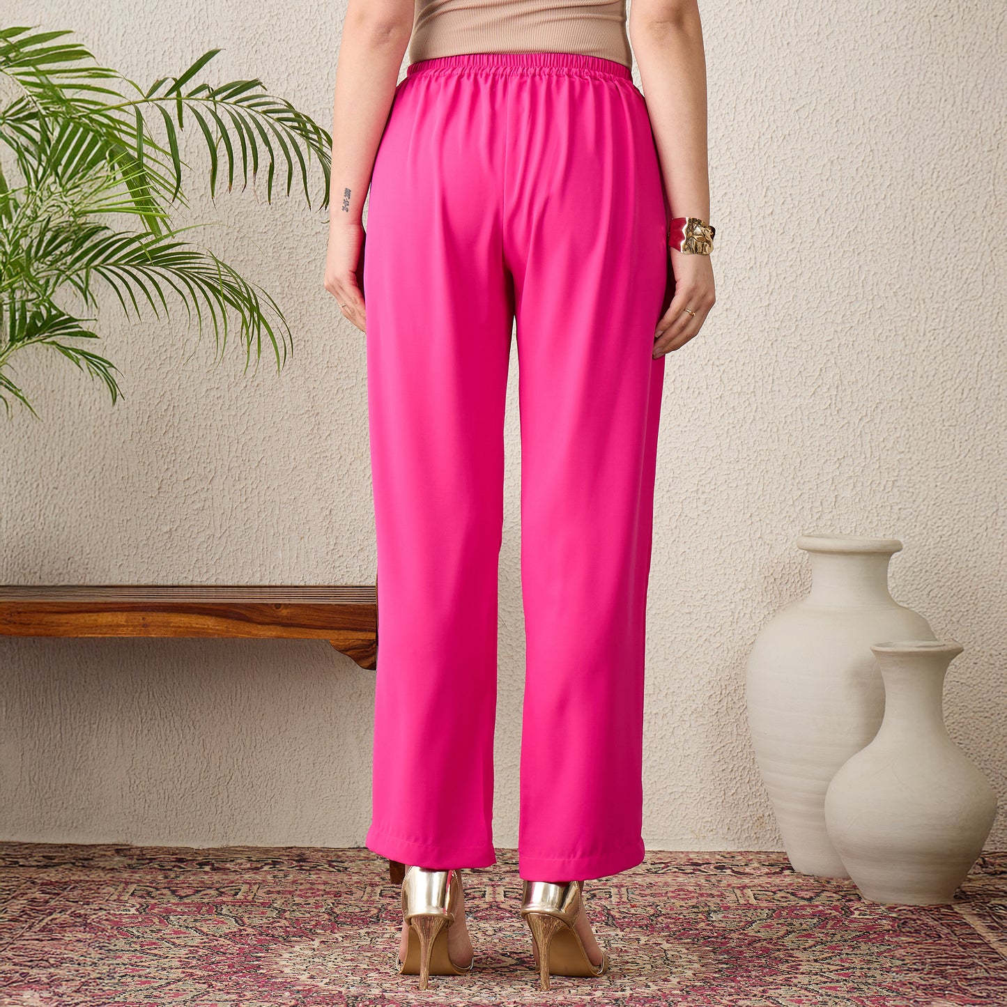 Hot Pink Straight Pants