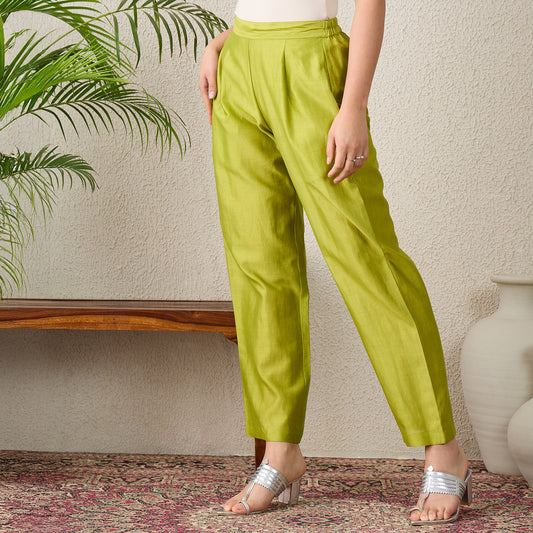 Wild Lime Chic Straight Pants