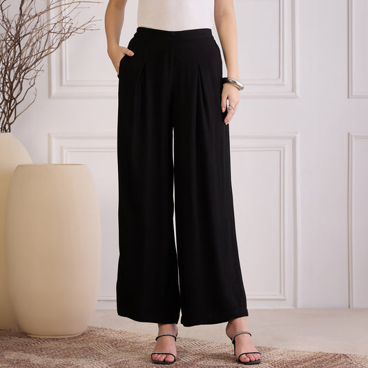 Black Pleated Pants