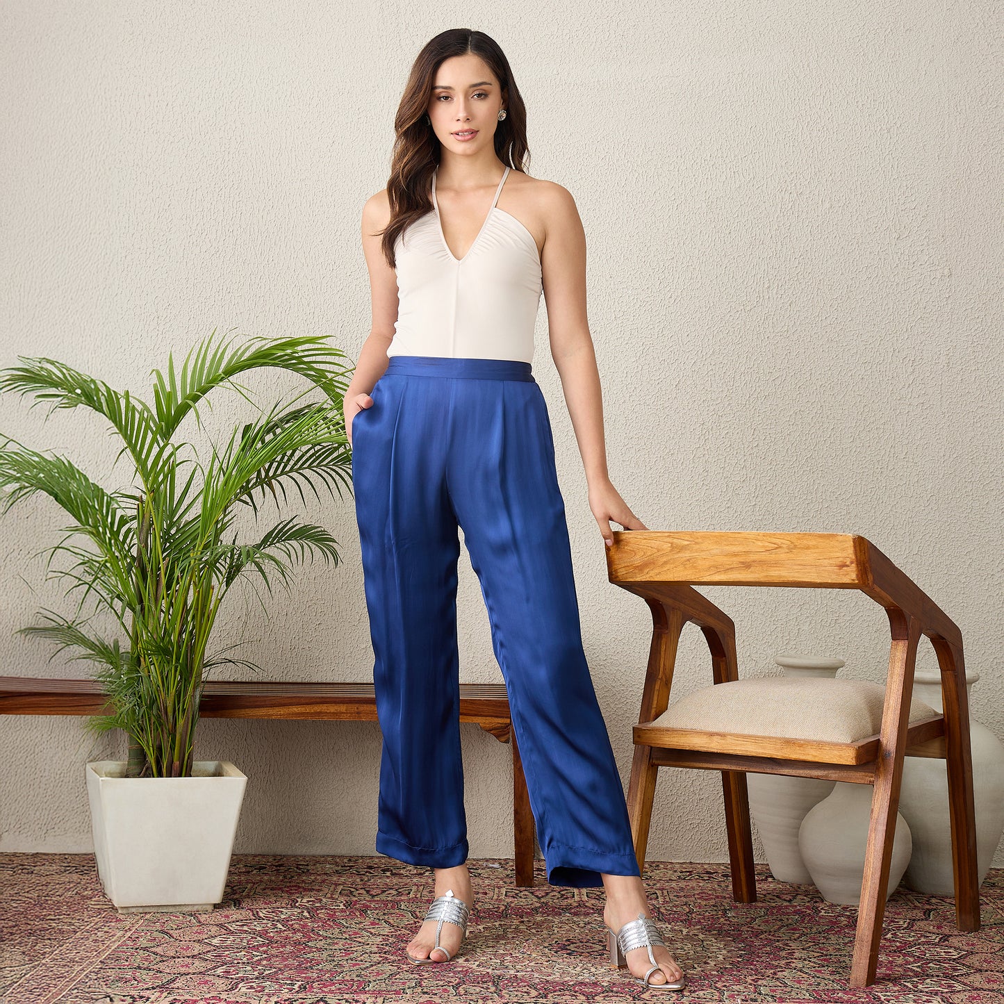 Navy Blue Straight Pants