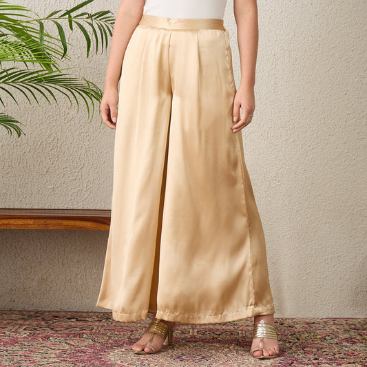 Beige Wide Legged Pants