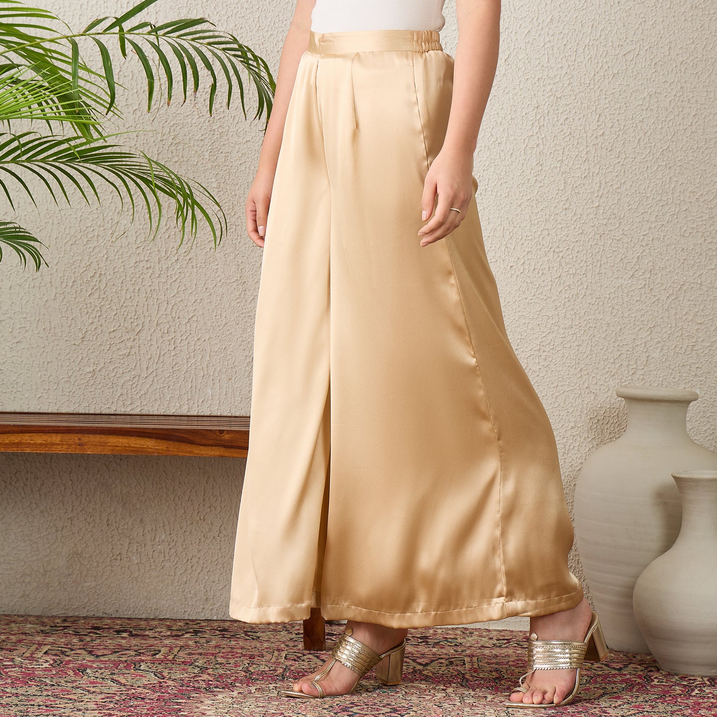 Beige Wide Legged Pants