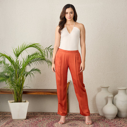 Orange Straight Trousers