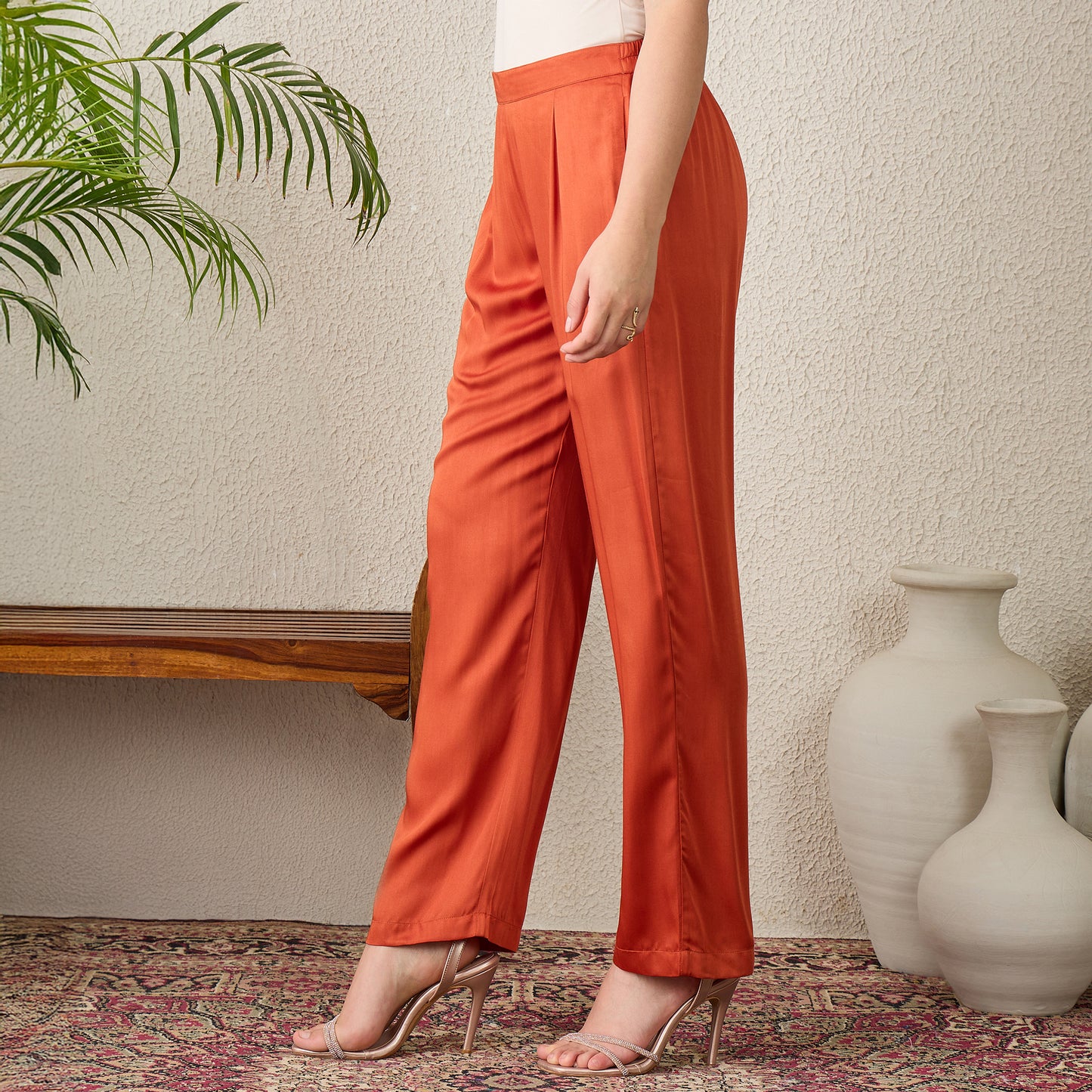 Orange Straight Trousers