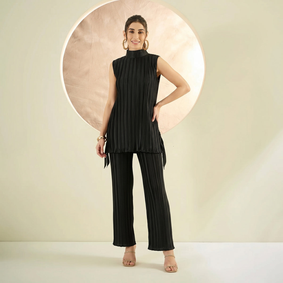 Black Set for Women – Polyester Satin | First Resort by Ramola Bachchan
