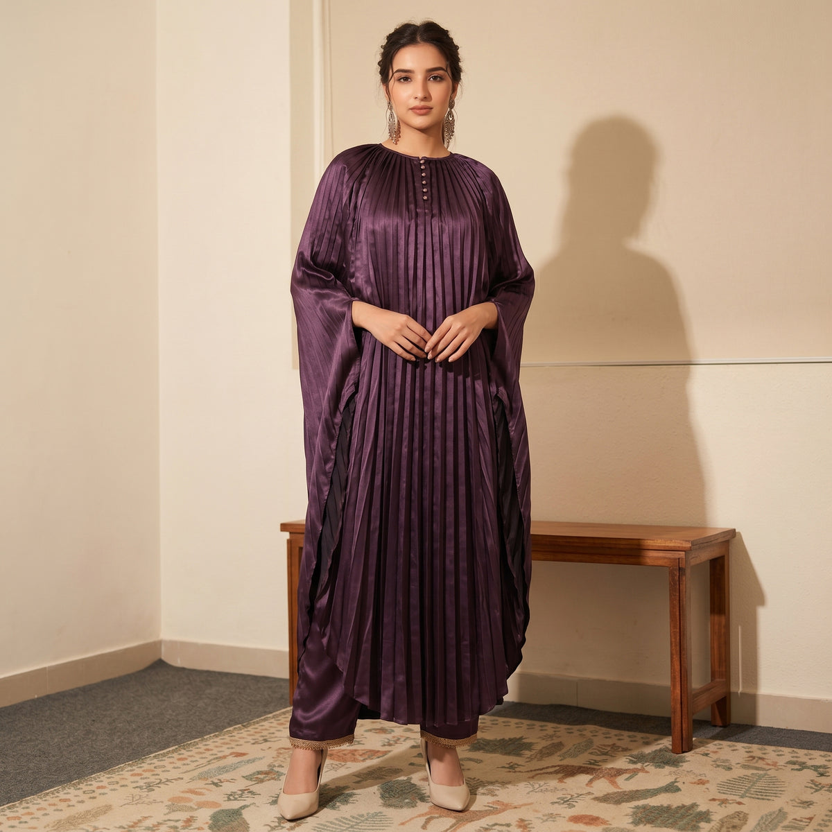 Purple Set for Women – Polyester Satin | First Resort by Ramola Bachchan