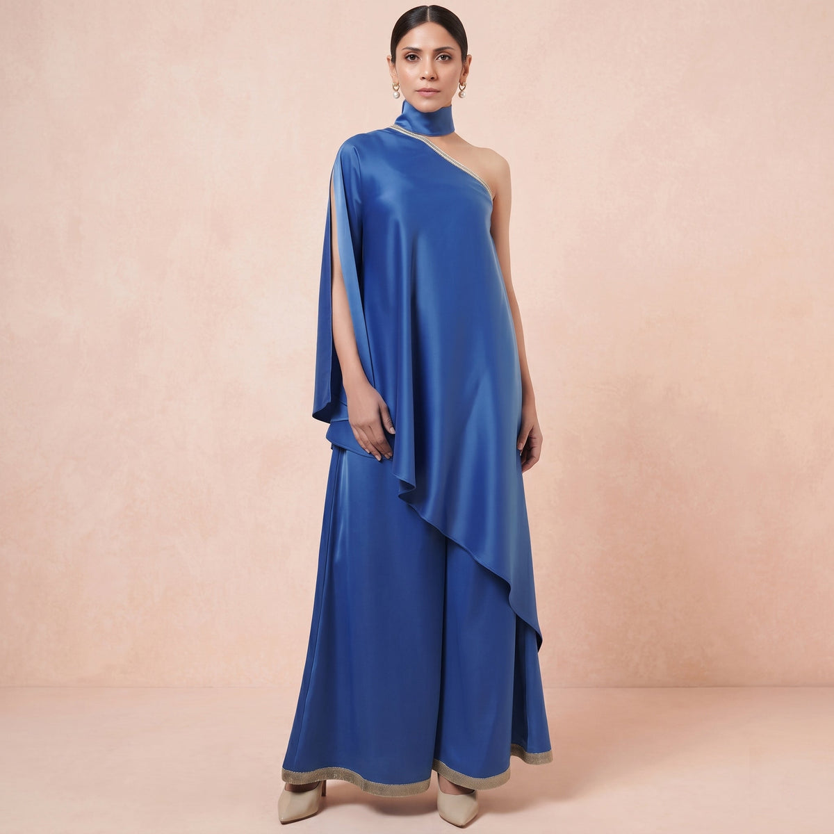 Azure Blue Set for Women – Polyester Crepe | First Resort by Ramola Bachchan