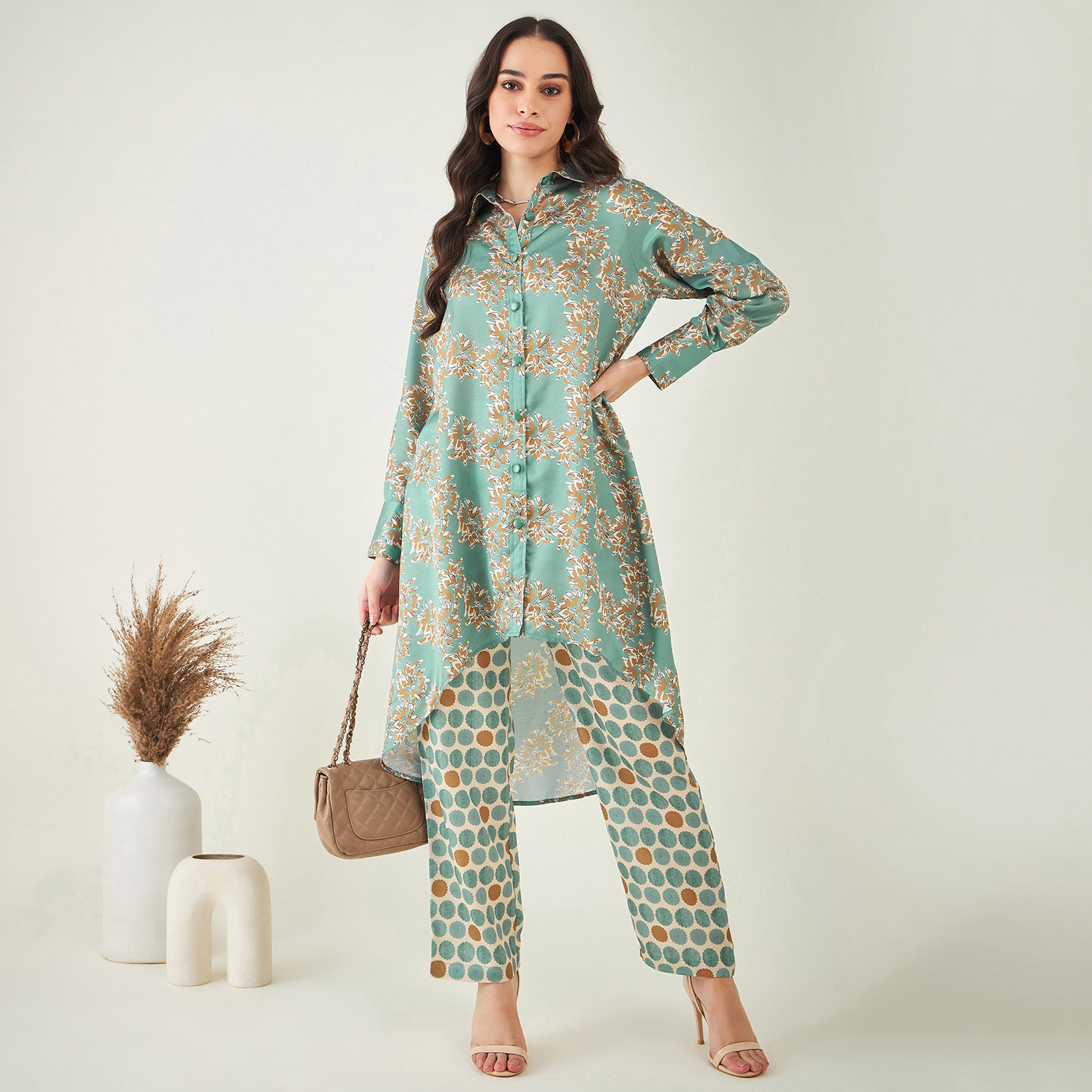 Green and Brown Floral Combination | First Resort by Ramola Bachchan Green and Brown Floral Combination | First Resort by Ramola Bachchan