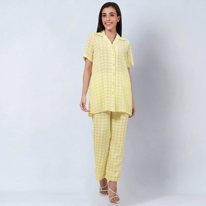 Citrus Lemon Checked Co-ordinate Set