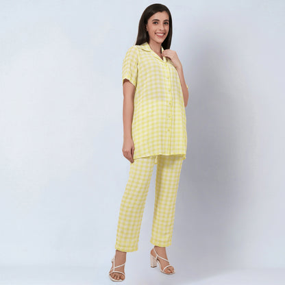 Citrus Lemon Checked Co-ordinate Set
