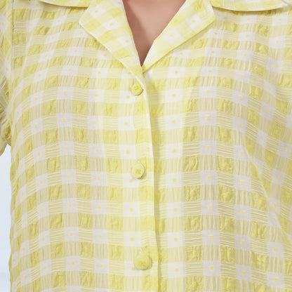 Citrus Lemon Checked Co-ordinate Set