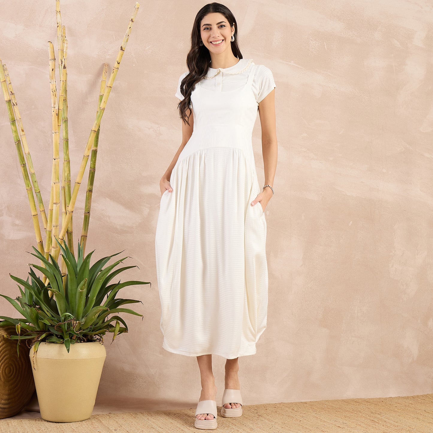 Off-White Textured Set for Women – 100% Sugarcane | First Resort by Ramola Bachchan
