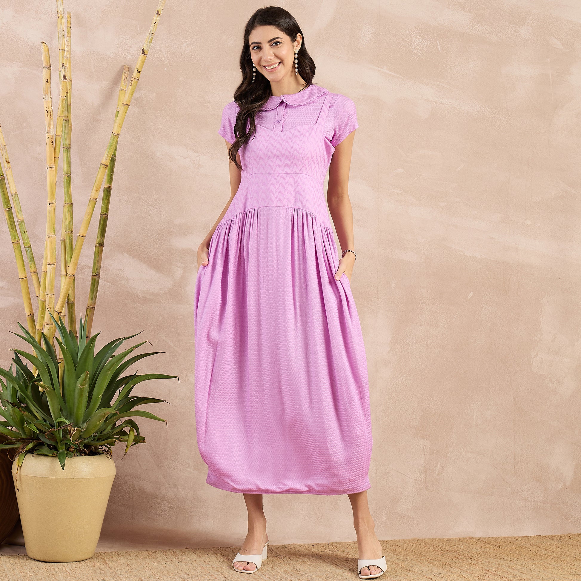 Purple Textured Set for Women – 100% Sugarcane | First Resort by Ramola Bachchan