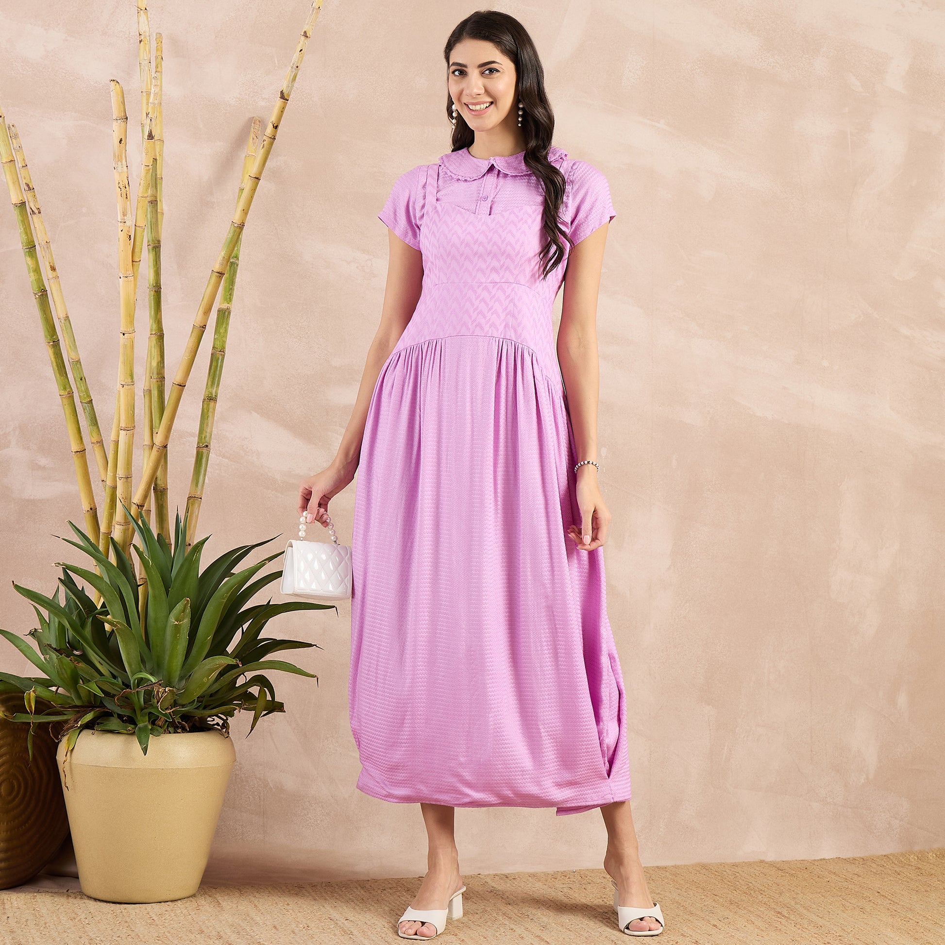 Purple Textured Set for Women – 100% Sugarcane | First Resort by Ramola Bachchan