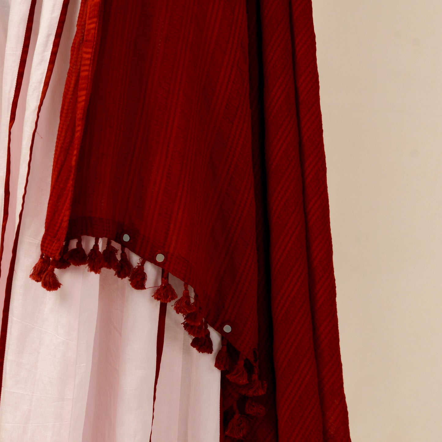 Pink and Red Hand Embroidered Shrug with Embellished Powerful Print Crop Top and Wide Leg Pleated Palazzo Set