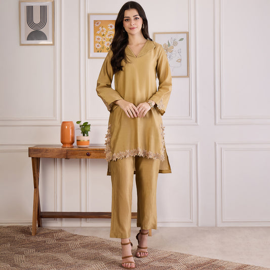 Sand Floral Cutwork Embroidered Set