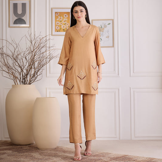 Sepia Cutwork Embroidered Set