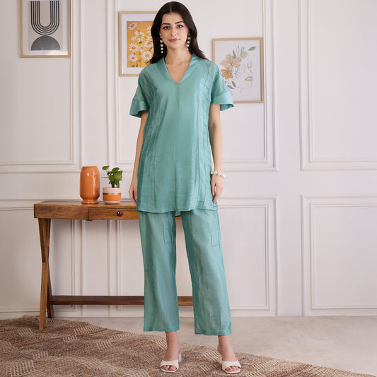 Sapphire Blue Embroidered Set