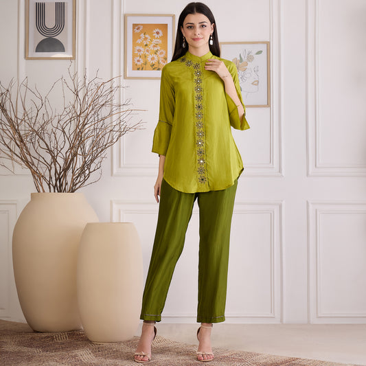 Furn Green Embroidered Set