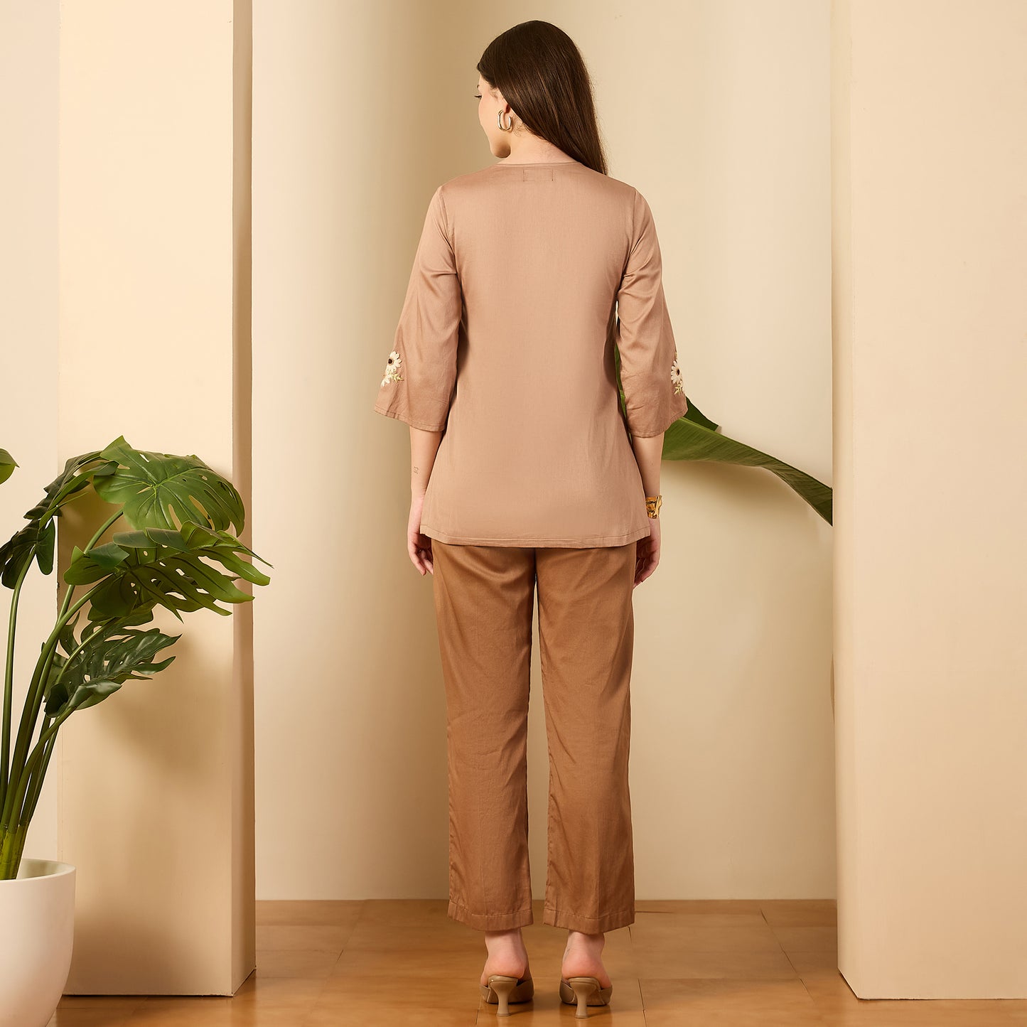 Coco Brown Pocket Nalki Embroidered Set
