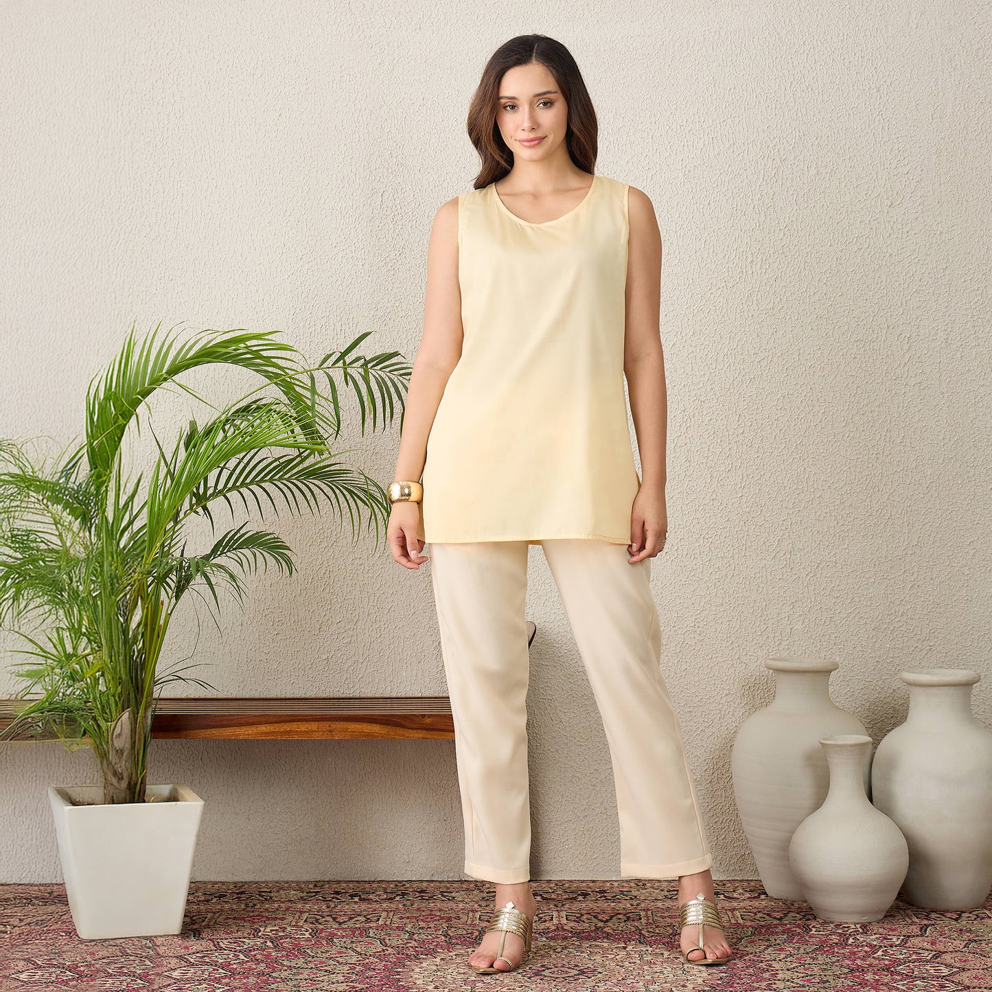 Ivory Yoke Embroidered Kurta Set