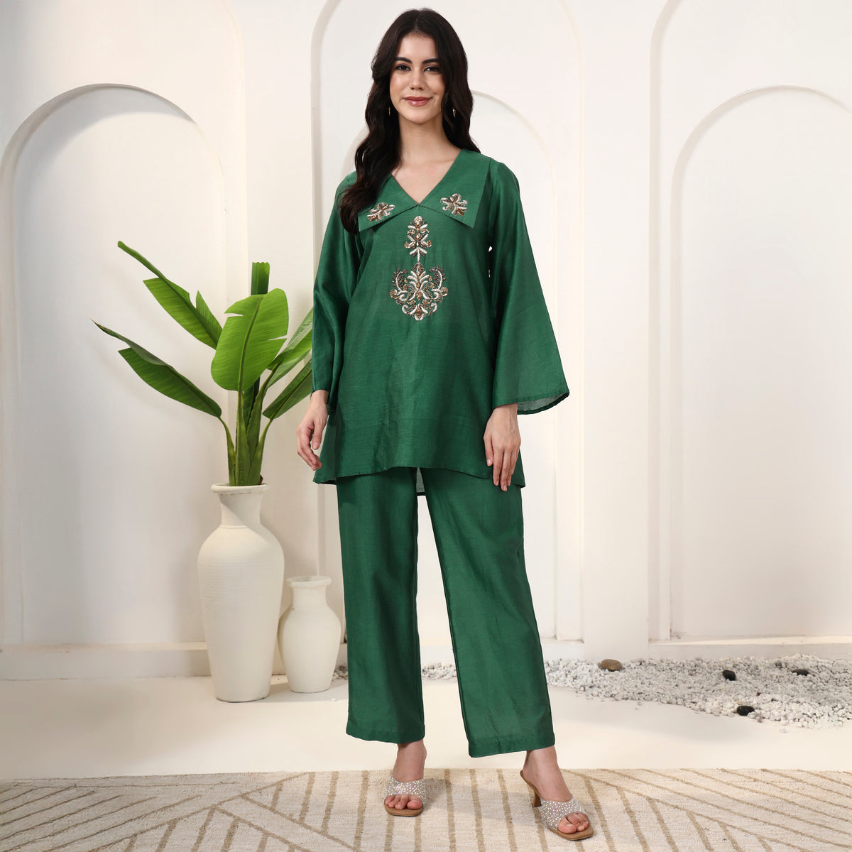 Green Set for Women – Cotton Silk | First Resort by Ramola Bachchan
