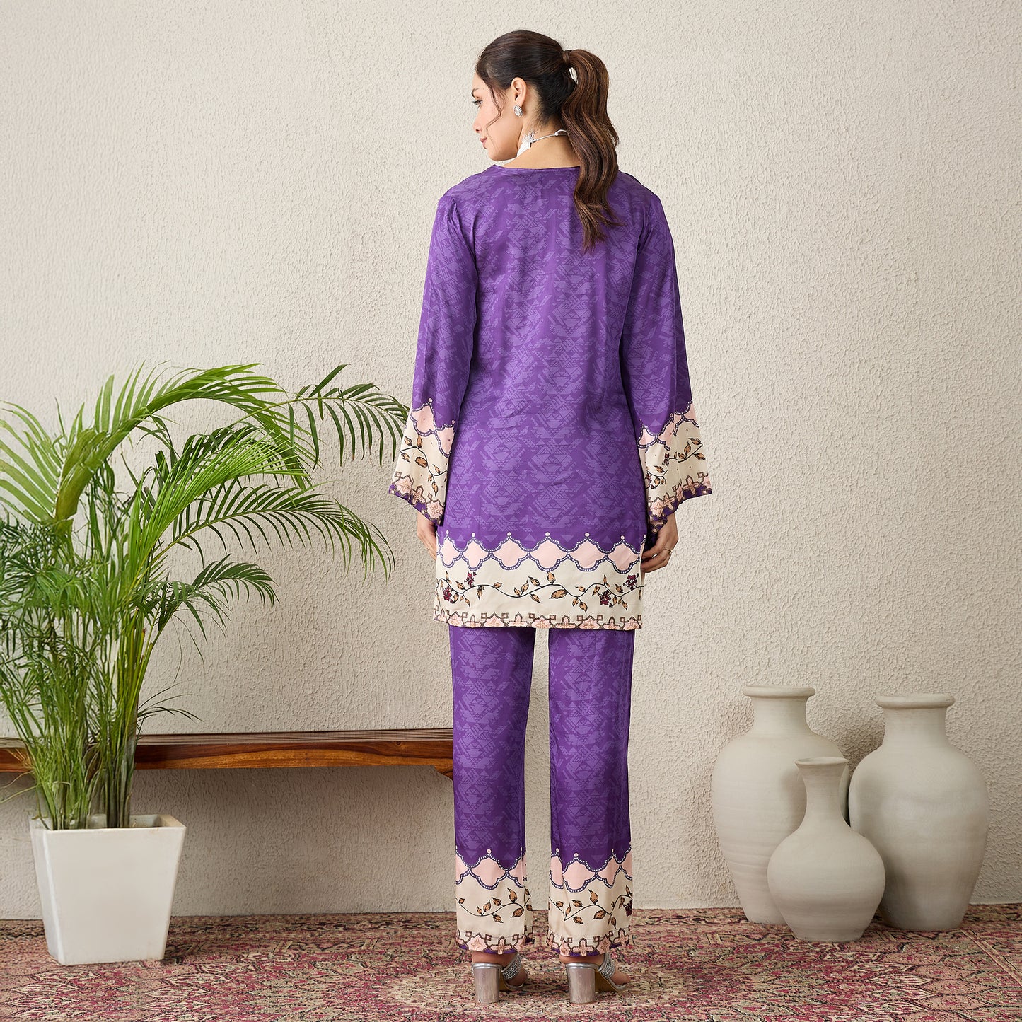 Purple Mystic Floral Printed Co-Ord Set