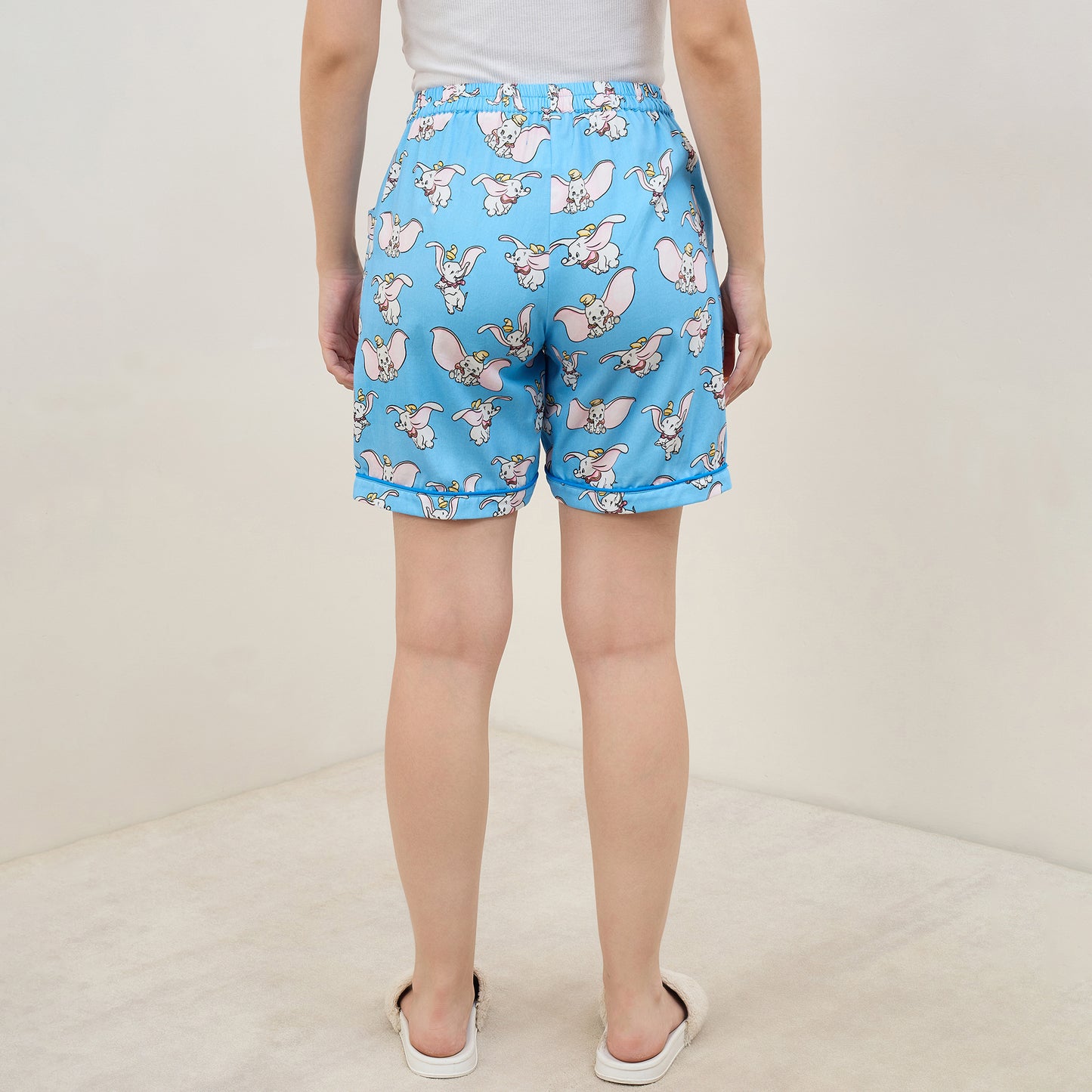 Blue Dumbo Printed Shorts Nightsuit Set