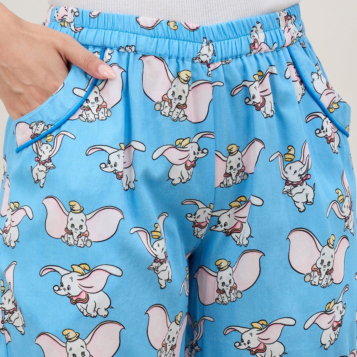Blue Dumbo Printed Shorts Nightsuit Set