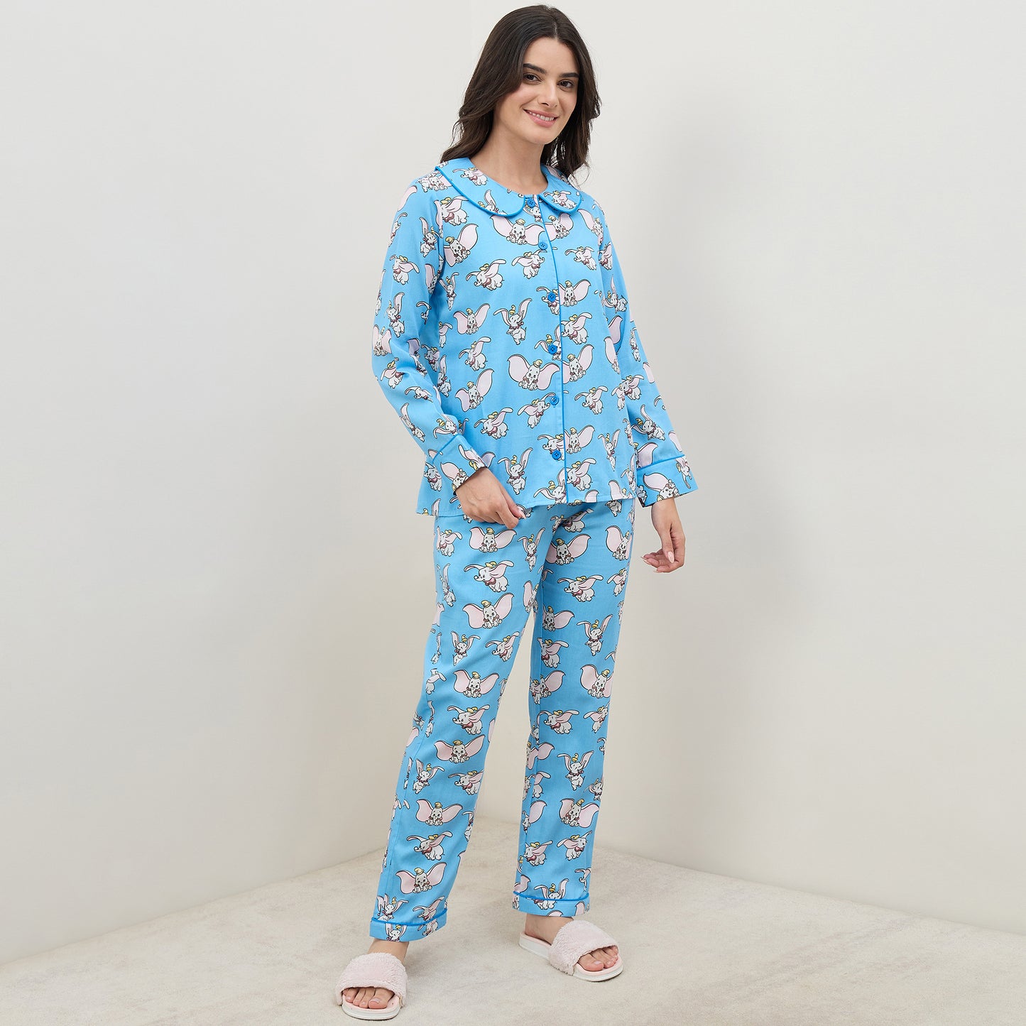 Blue Dumbo Printed Nightsuit Set