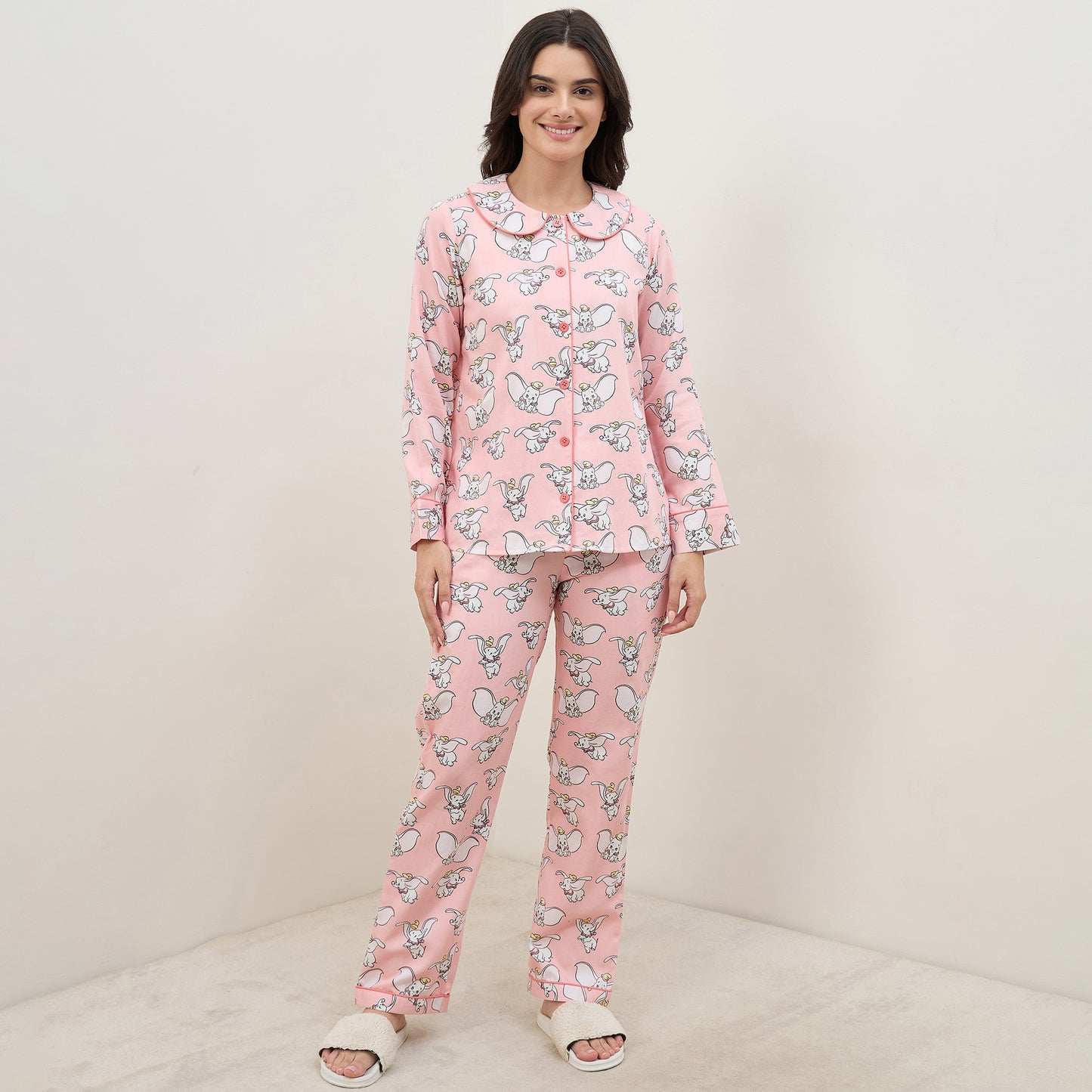 Pink Dumbo Printed Nightsuit Set