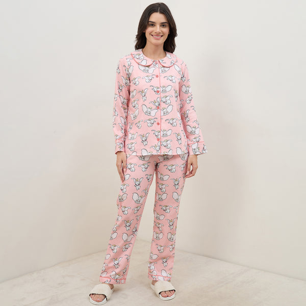 Pink Dumbo Printed Nightsuit Set
