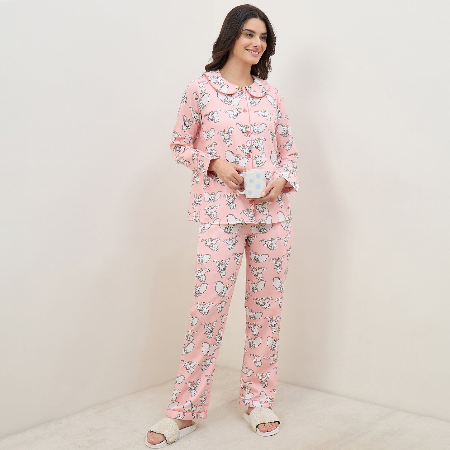 Pink Dumbo Printed Nightsuit Set