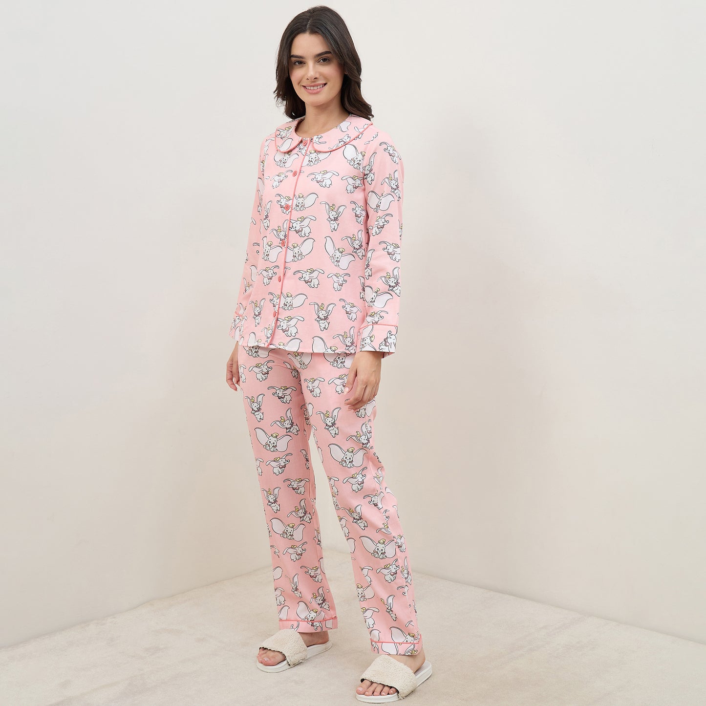 Pink Dumbo Printed Nightsuit Set