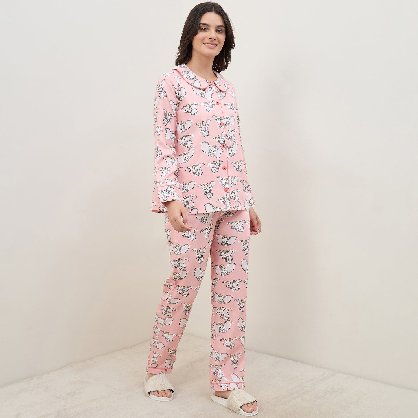 Pink Dumbo Printed Nightsuit Set