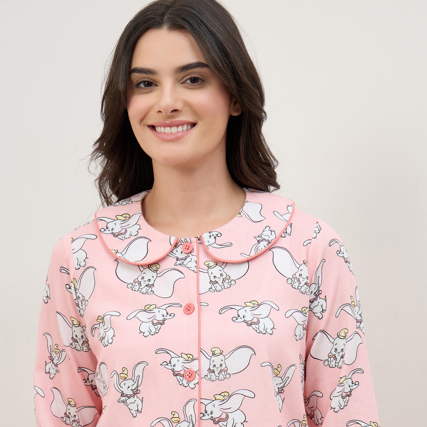 Pink Dumbo Printed Nightsuit Set