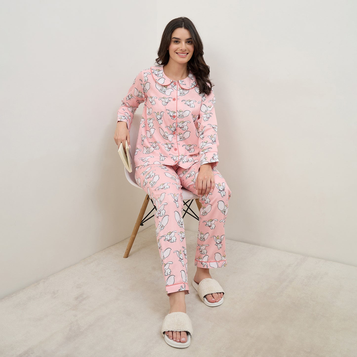Pink Dumbo Printed Nightsuit Set
