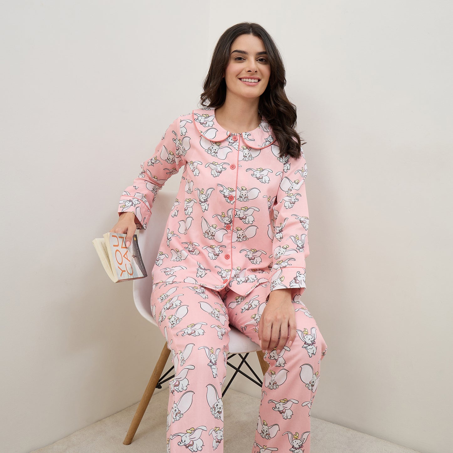 Pink Dumbo Printed Nightsuit Set