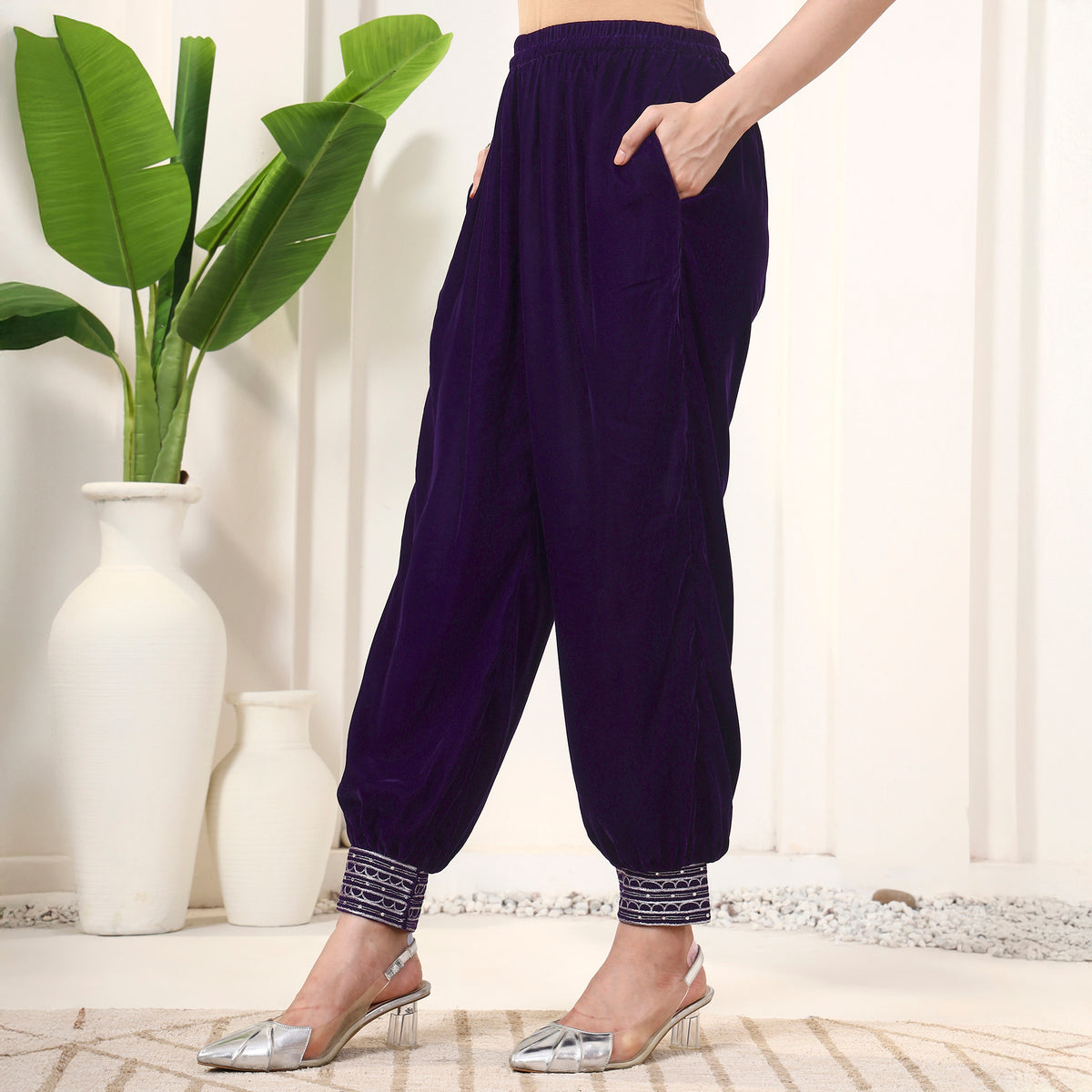 Purple Set for Women – Silk Velvet | First Resort by Ramola Bachchan